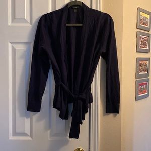 Gently Worn, Navy, Halogen, Belted, Wrap, Cardigan Sweater - Size XL